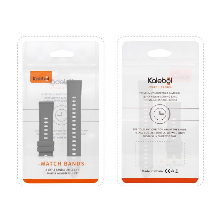 Kalebol 18mm Universal Textured Silicone Black Buckle Strap(Light Grey) - 18mm Bands by Kalebol | Online Shopping South Africa | PMc TechLife | Buy Now Pay Later Mobicred