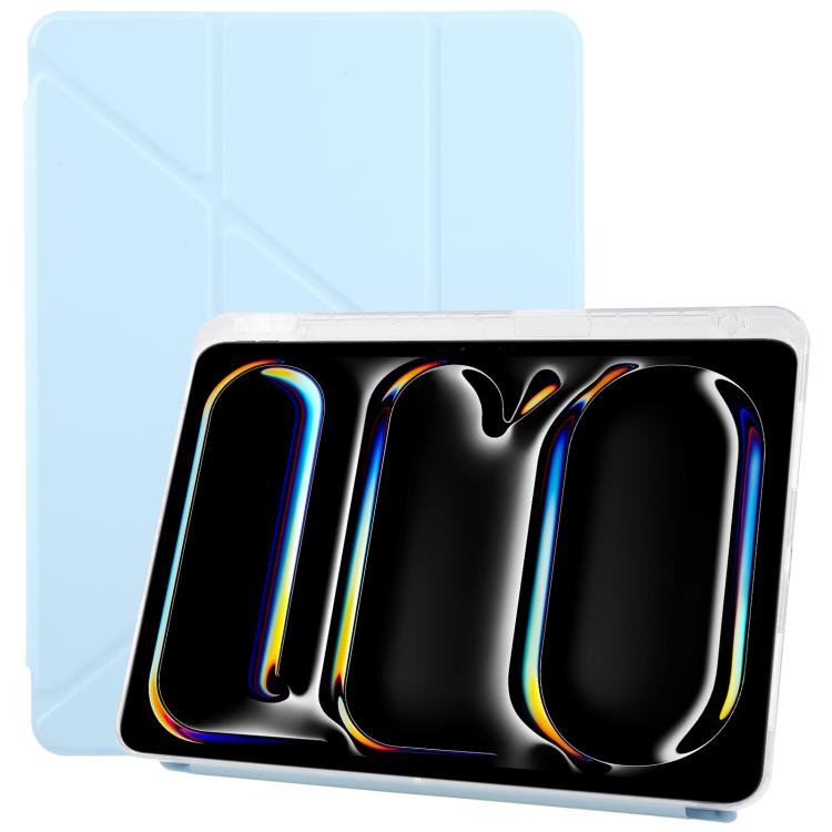 For iPad Pro 11 2024 ZGA Genre Series Y-Fold Leather Tablet Case with Pen Slot(Blue) - free shipping - PMc TechLife - Order now!