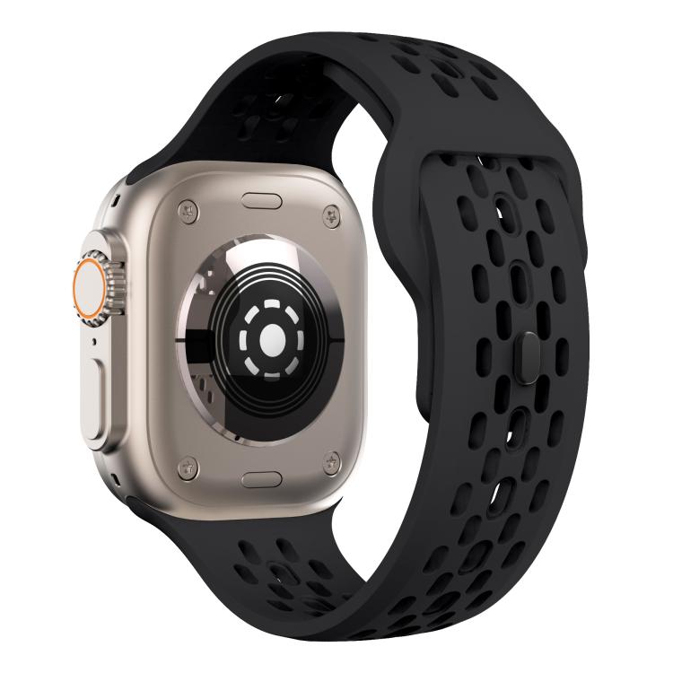 For Apple Watch 42mm / 41mm / 40mm / 38mm Kalebol Mesh Reverse Buckle Silicone Strap(Black) - Watch Bands by Kalebol | Online Shopping South Africa | PMC TechLife | Buy Now Pay Later Mobicred