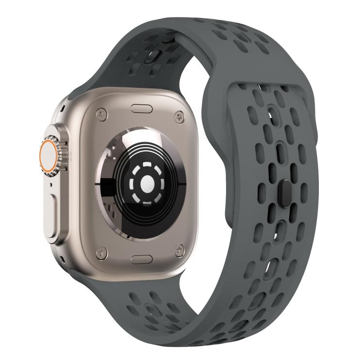 For Apple Watch 42mm / 41mm / 40mm / 38mm Kalebol Mesh Reverse Buckle Silicone Strap(Dark Grey) - Watch Bands by Kalebol | Online Shopping South Africa | PMC TechLife | Buy Now Pay Later Mobicred