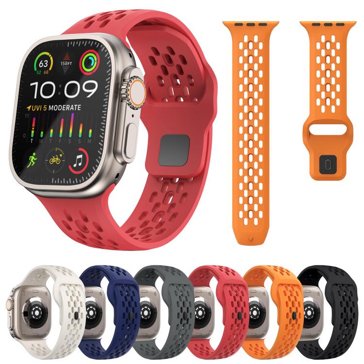 For Apple Watch 42mm / 41mm / 40mm / 38mm Kalebol Mesh Reverse Buckle Silicone Strap(Black) - Watch Bands by Kalebol | Online Shopping South Africa | PMC TechLife | Buy Now Pay Later Mobicred