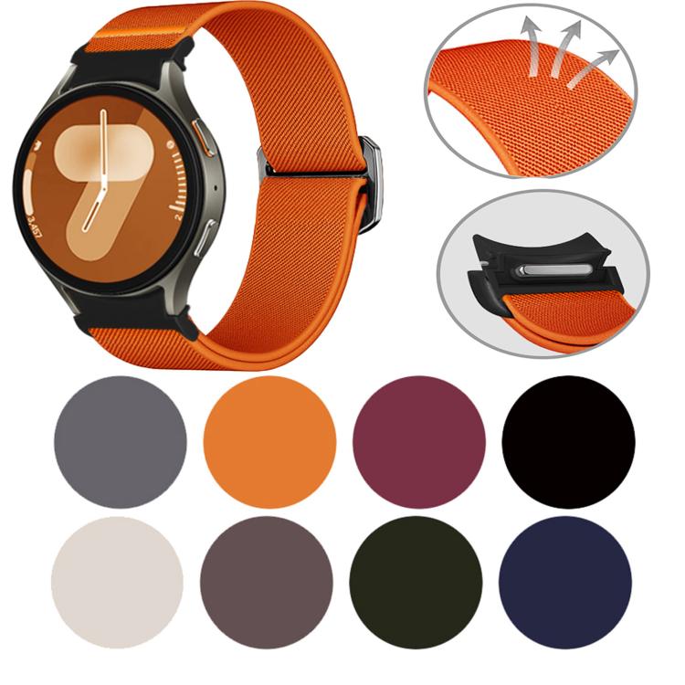 For Samsung Galaxy Watch 5 Pro / 6 / 7 Kalebol Button Elastic Nylon Watch Band(Orange) - Watch Bands by Kalebol | Online Shopping South Africa | PMc TechLife | Buy Now Pay Later Mobicred