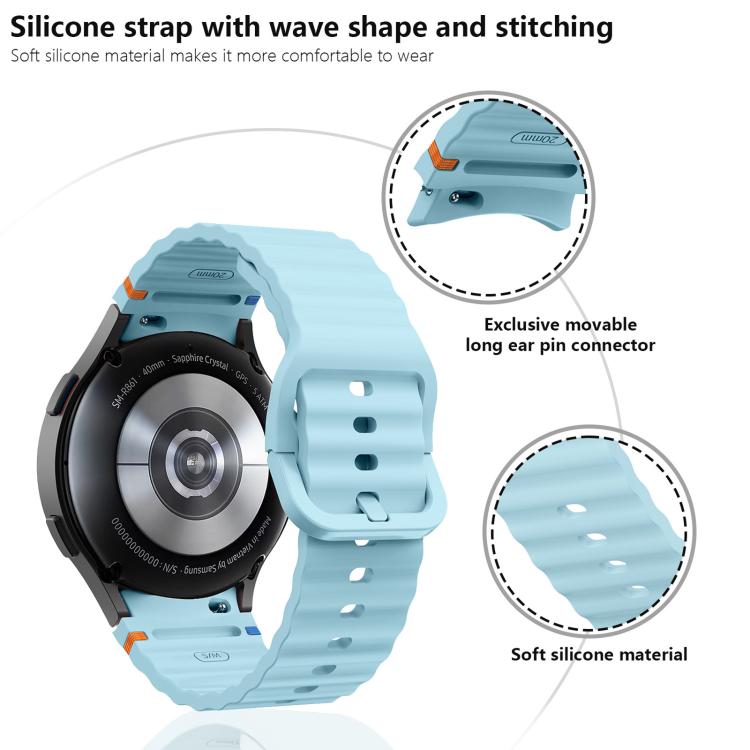 For Samsung Galaxy Watch 7  / 6 / 5 / 4 Kalebol Wave Stitching Silicone Watch Band(Space Grey) - free shipping - PMc TechLife - Order now!