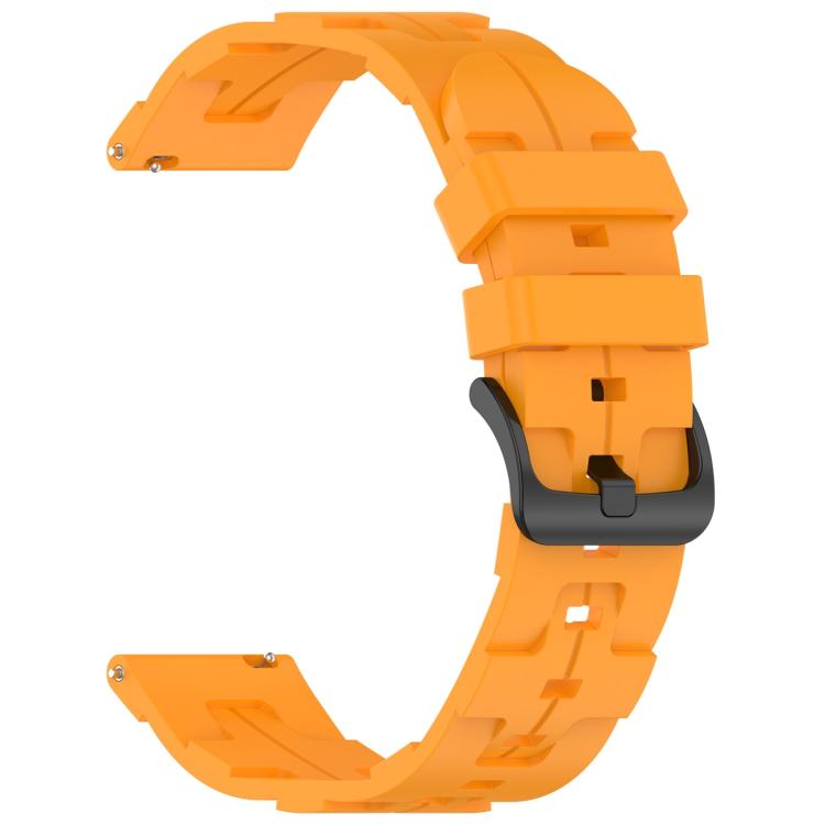 20mm Kalebol Solid Color Black Buckle Round Tail Silicone Watch Band(Yellow) - free shipping - PMc TechLife - Order now!