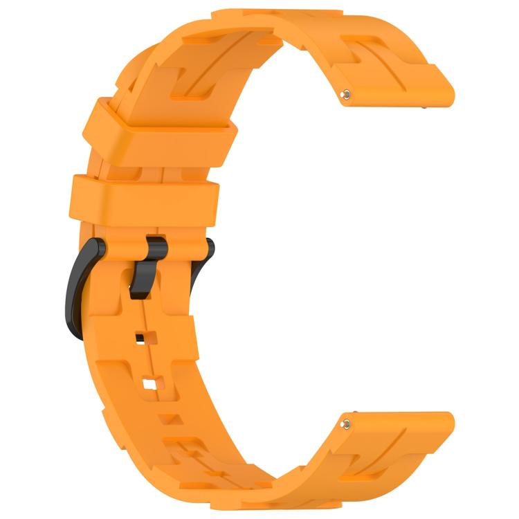 20mm Kalebol Solid Color Black Buckle Round Tail Silicone Watch Band(Yellow) - free shipping - PMc TechLife - Order now!