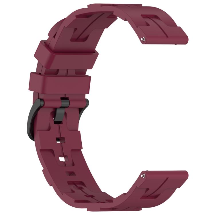 20mm Kalebol Solid Color Black Buckle Round Tail Silicone Watch Band(Wine Red) - free shipping - PMc TechLife - Order now!
