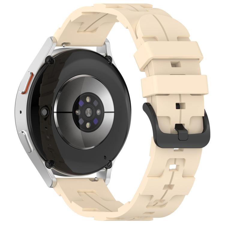 22mm Kalebol Solid Color Black Buckle Round Tail Silicone Watch Band(Cream Color) - free shipping - PMc TechLife - Order now!