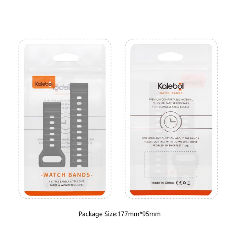20mm Kalebol Wave Pattern Studded Buckle Silicone Watch Band(Black) - 20mm Bands by Kalebol | Online Shopping South Africa | PMc TechLife | Buy Now Pay Later Mobicred