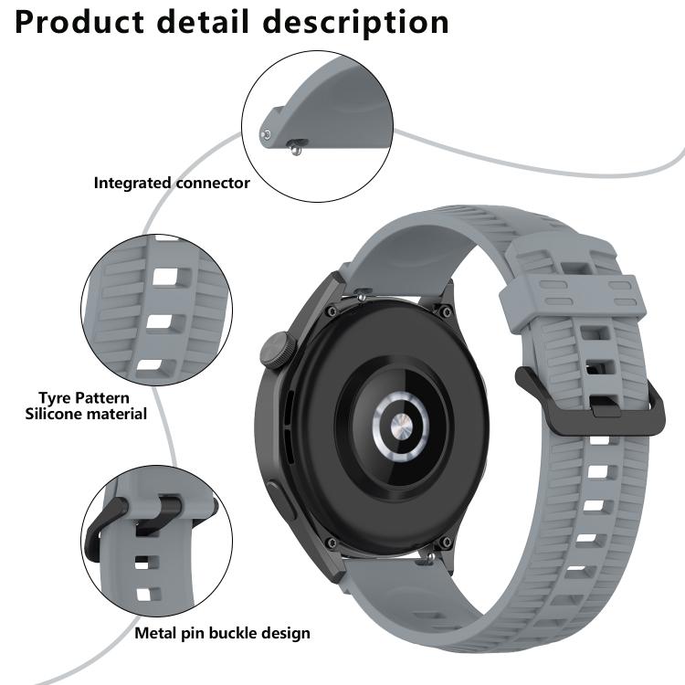 20mm Kalebol Black Buckle Tire Pattern Silicone Watch Band(Yellow) - free shipping - PMc TechLife - Order now!
