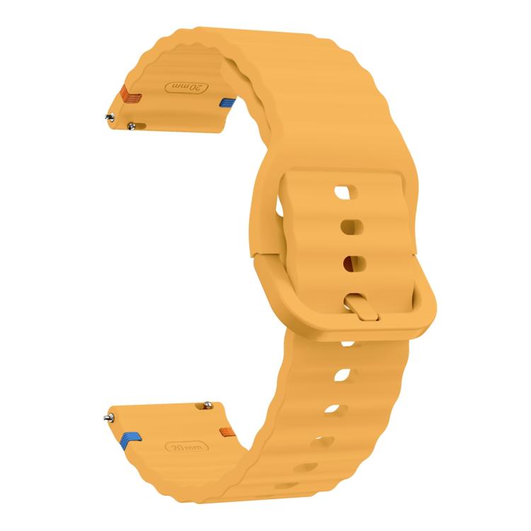22mm Kalebol Wave Stitch Silicone Watch Band(Yellow) - free shipping - PMc TechLife - Order now!