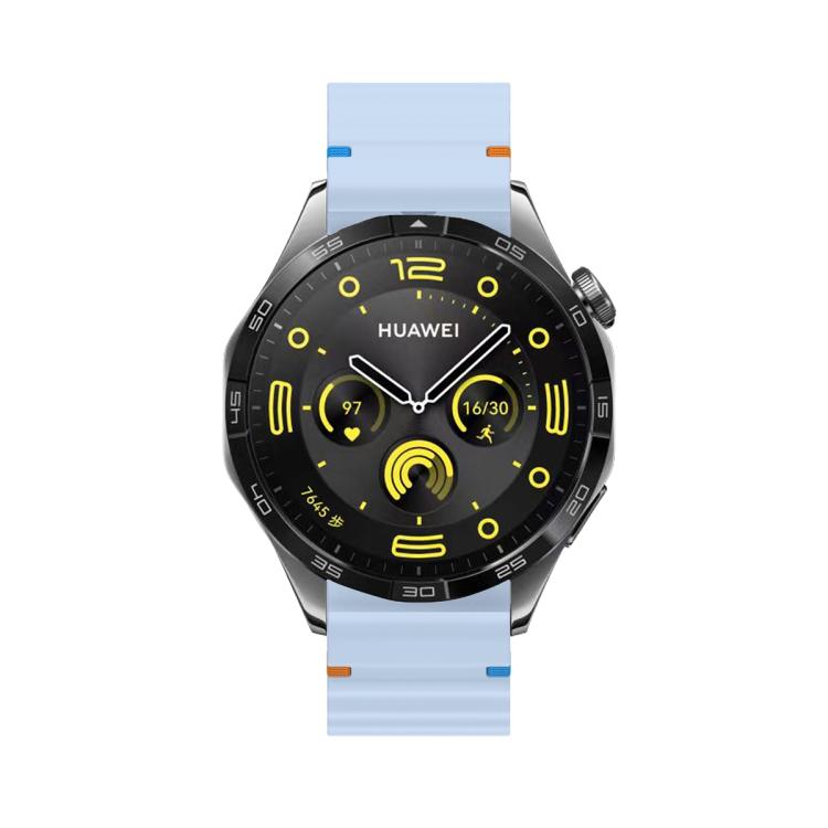 22mm Kalebol Wave Stitch Silicone Watch Band(Light Blue) - 22mm Bands by Kalebol | Online Shopping South Africa | PMc TechLife | Buy Now Pay Later Mobicred