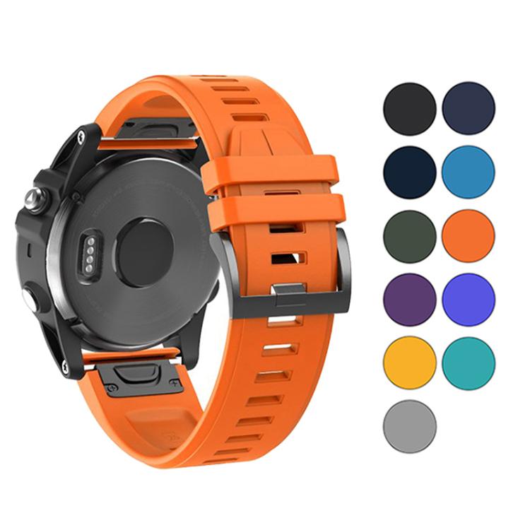 For Garmin QuickFit 26mm Kalebol Plain Texture Silicone Watch Band(Yellow) - free shipping - PMc TechLife - Order now!