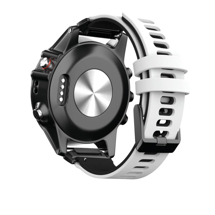 For Garmin QuickFit 22mm Kalebol Two-layer Silicone Watch Band(White Black) - free shipping - PMc TechLife - Order now!