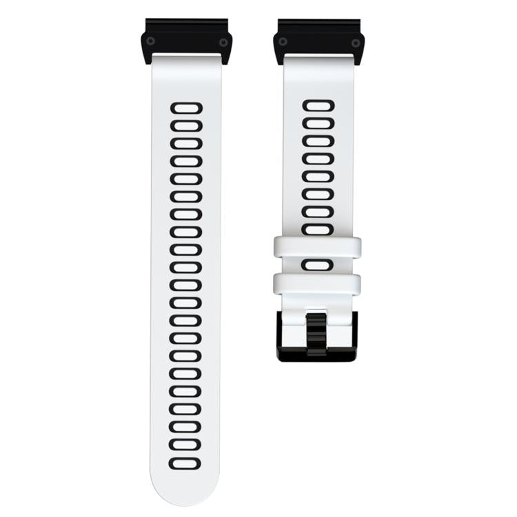 For Garmin QuickFit 22mm Kalebol Two-layer Silicone Watch Band(White Black) - free shipping - PMc TechLife - Order now!