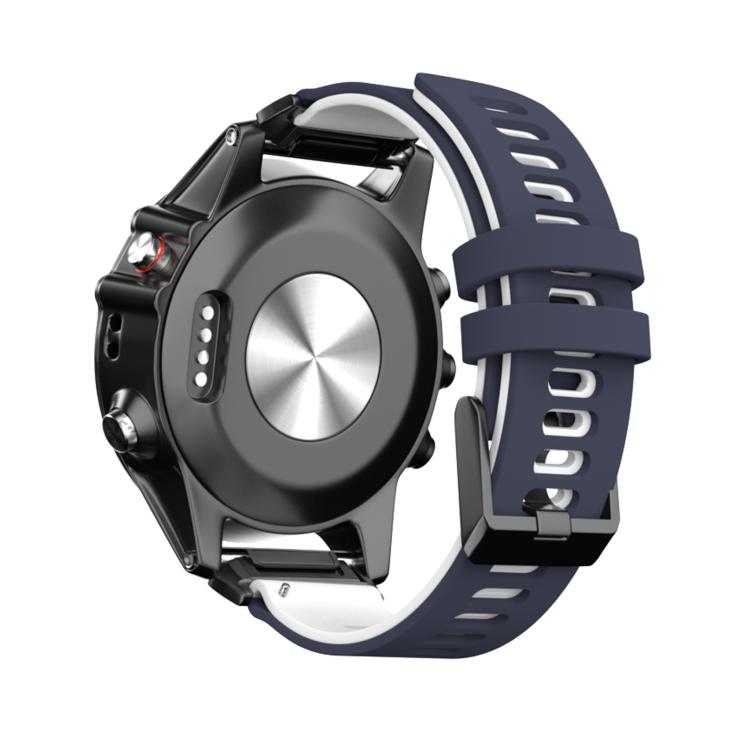 For Garmin QuickFit 26mm Kalebol Two-layer Silicone Watch Band(Blue White) - free shipping - PMc TechLife - Order now!