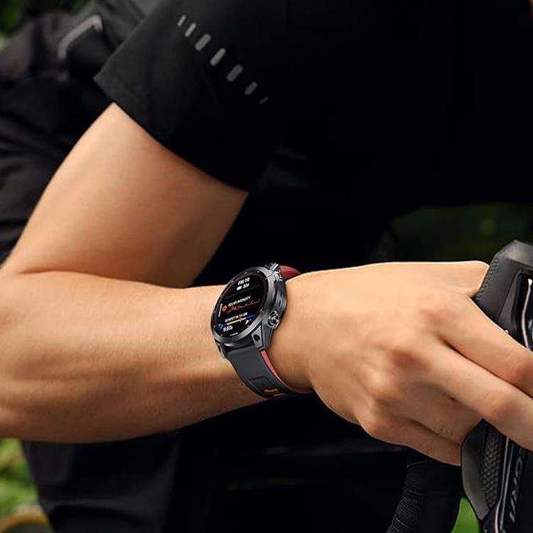 For Garmin QuickFit 22mm Kalebol Two-layer Silicone Watch Band(White Black) - free shipping - PMc TechLife - Order now!