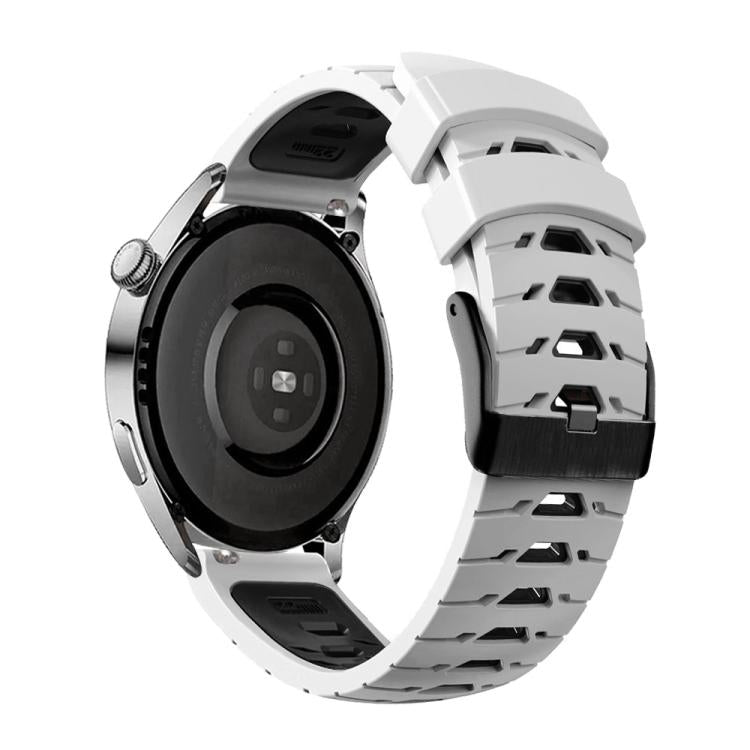 Kalebol 20mm Universal Three Row Holes Silicone Watch Band(White Black) - 20mm Bands by Kalebol | Online Shopping South Africa | PMc TechLife | Buy Now Pay Later Mobicred