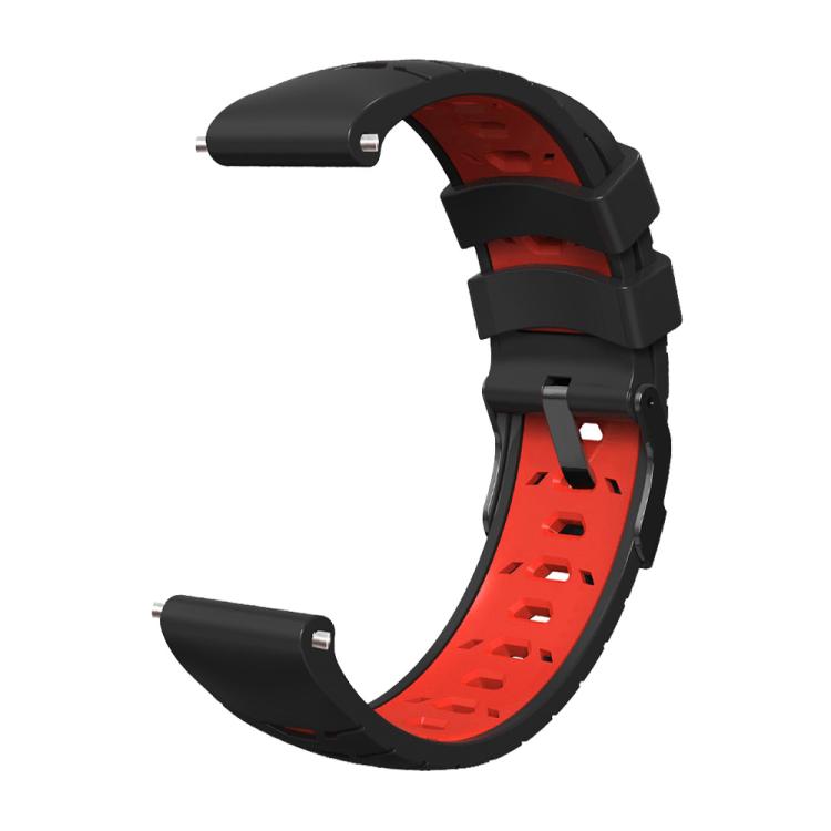 Kalebol 20mm Universal Three Row Holes Silicone Watch Band(Black Red) - free shipping - PMc TechLife - Order now!