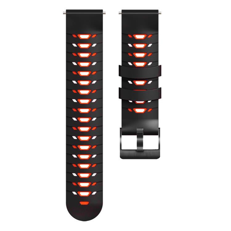 Kalebol 20mm Universal Three Row Holes Silicone Watch Band(Black Red) - free shipping - PMc TechLife - Order now!