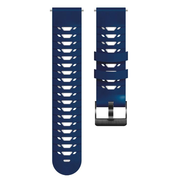 Kalebol 20mm Universal Three Row Holes Silicone Watch Band(Blue White) - 20mm Bands by Kalebol | Online Shopping South Africa | PMc TechLife | Buy Now Pay Later Mobicred
