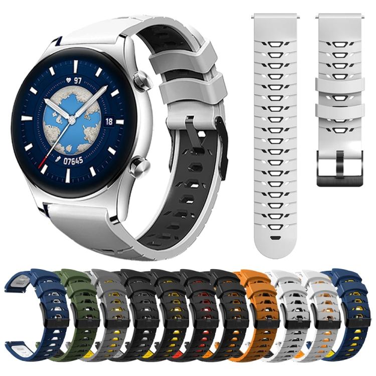 Kalebol 20mm Universal Three Row Holes Silicone Watch Band(Orange Black) - 20mm Bands by Kalebol | Online Shopping South Africa | PMc TechLife | Buy Now Pay Later Mobicred