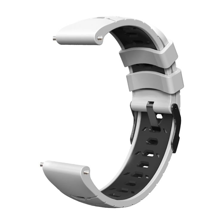 Kalebol 22mm Universal Three Row Holes Silicone Watch Band(White Black) - free shipping - PMc TechLife - Order now!