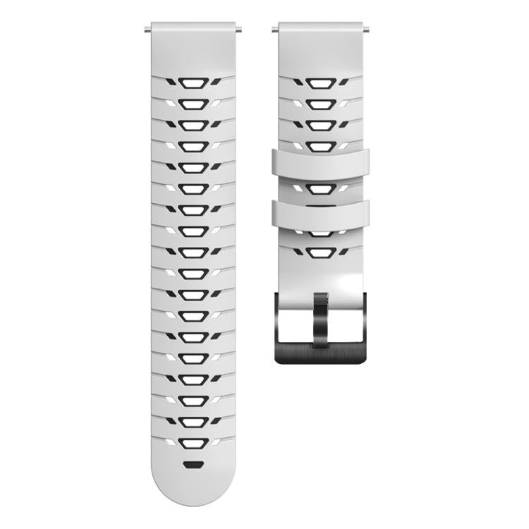 Kalebol 22mm Universal Three Row Holes Silicone Watch Band(White Black) - free shipping - PMc TechLife - Order now!