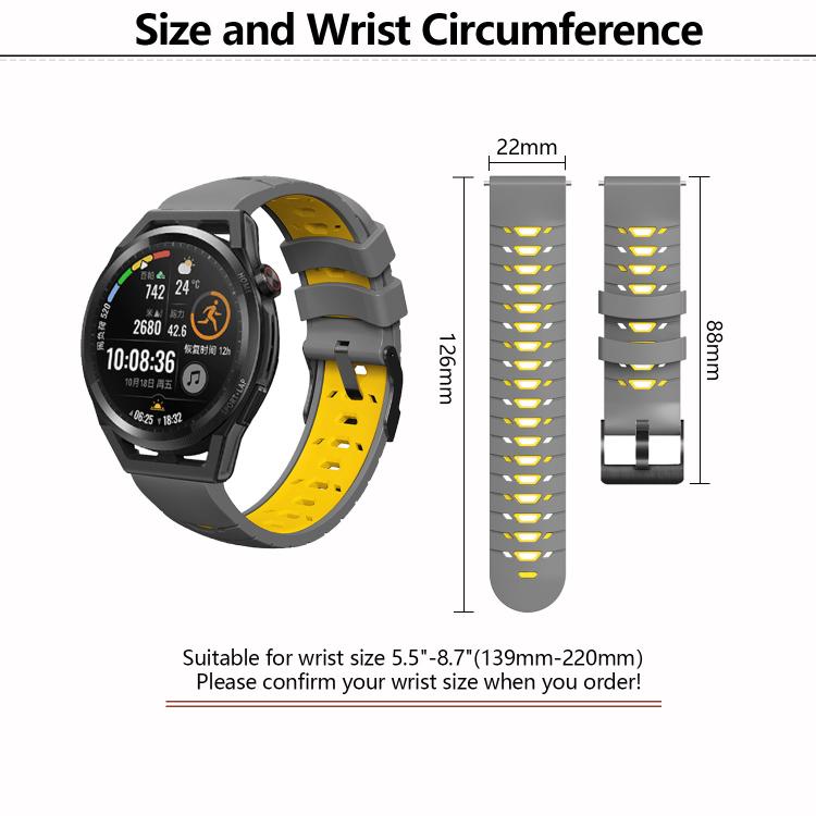 Kalebol 22mm Universal Three Row Holes Silicone Watch Band(Black Red) - free shipping - PMc TechLife - Order now!