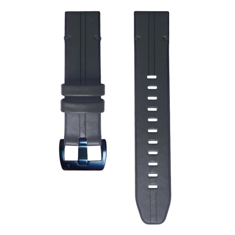 For Garmin QuickFit 22mm Kalebol Quick Release Silicone Leather Watch Band(Black) - free shipping - PMc TechLife - Order now!
