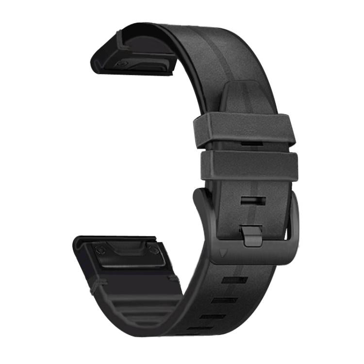 For Garmin QuickFit 26mm Kalebol Quick Release Silicone Leather Watch Band(Black) - free shipping - PMc TechLife - Order now!