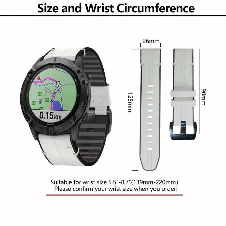 For Garmin QuickFit 22mm Kalebol Quick Release Silicone Leather Watch Band(Black) - free shipping - PMc TechLife - Order now!
