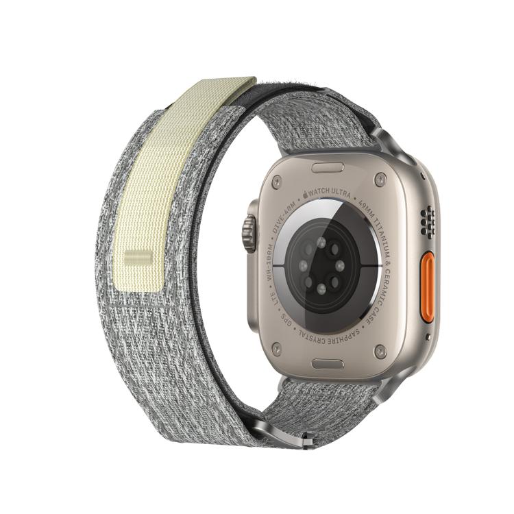 For Apple Watch 42mm / 41mm / 40mm / 38mm Kalebol Canvas Pattern Nylon Loop Strap(Light Grey) - Watch Bands by Kalebol | Online Shopping South Africa | PMC TechLife | Buy Now Pay Later Mobicred