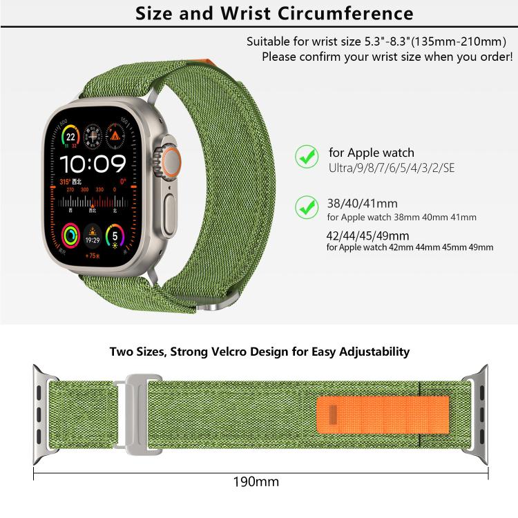 For Apple Watch 46mm / 49mm / 45mm / 44mm Kalebol Canvas Pattern Nylon Loop Strap(Blue) - Watch Bands by Kalebol | Online Shopping South Africa | PMC TechLife | Buy Now Pay Later Mobicred