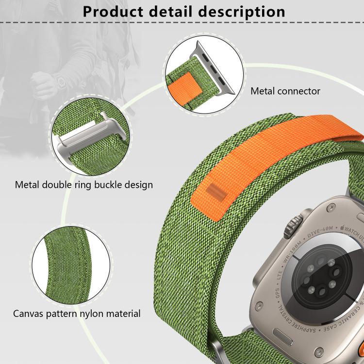 For Apple Watch 46mm / 49mm / 45mm / 44mm Kalebol Canvas Pattern Nylon Loop Strap(Blue) - Watch Bands by Kalebol | Online Shopping South Africa | PMC TechLife | Buy Now Pay Later Mobicred