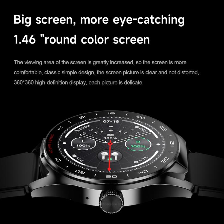 D9 1.46 inch 2 in 1 Bluetooth Earphone Smart Watch, Support Bluetooth Call / NFC / Heart Rate(Silver) - free shipping - PMC TechLife - Order now!