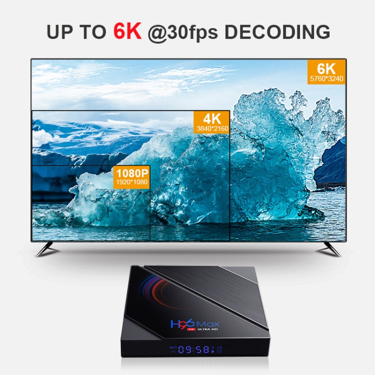 H96 Max 6K Ultra HD Smart TV Box with Remote Controller, Android 10.0, Allwinner H616 Quad Core ARM Cortex-A53, 2GB+16GB, Support TF Card / USBx2 / AV / HDMI / WIFI, AU Plug - Allwinner H6 by PMC Jewellery | Online Shopping South Africa | PMC Jewellery | Buy Now Pay Later Mobicred