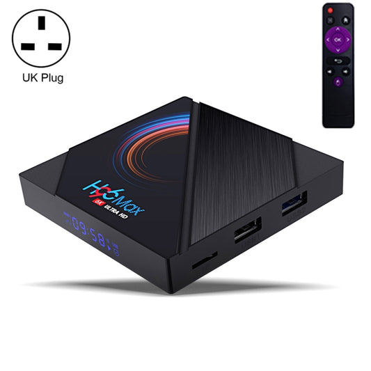 H96 Max 6K Ultra HD Smart TV Box with Remote Controller, Android 10.0, Allwinner H616 Quad Core ARM Cortex-A53, 4GB+32GB, Support TF Card / USBx2 / AV / HDMI / WIFI, UK Plug - Allwinner H6 by PMC Jewellery | Online Shopping South Africa | PMC Jewellery | Buy Now Pay Later Mobicred