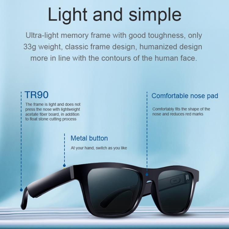 E10 Smart Audio Bluetooth Glasses, Style: Button Style(Transparent) - free shipping - PMC TechLife - Order now!