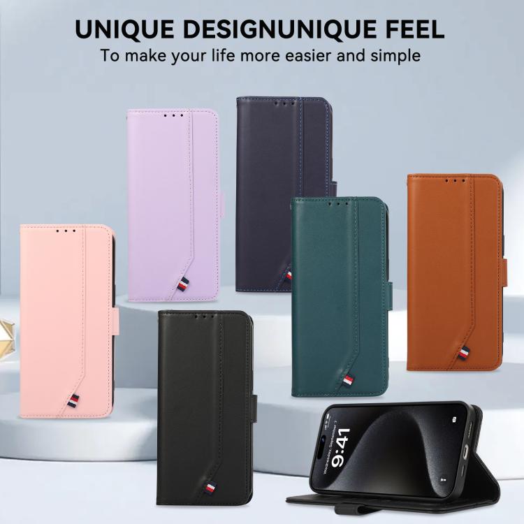 For iPhone 17 Air ABEEL Delicate Texture Splicing RFID Leather Phone Case(Pink) - free shipping - PMc TechLife - Order now!