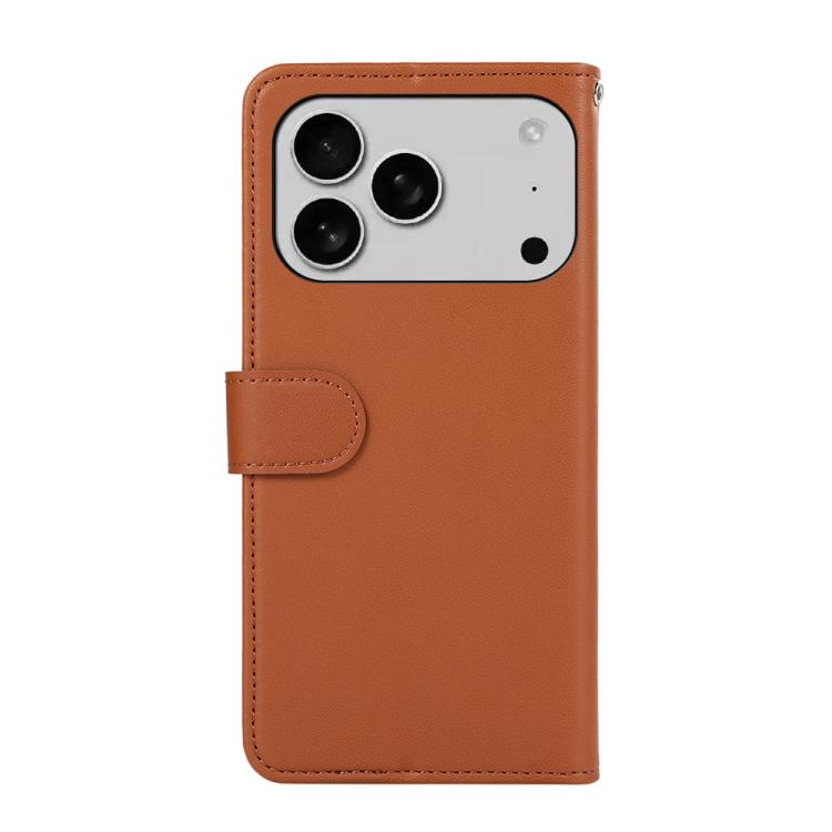 For iPhone 17 Pro Max ABEEL Delicate Texture Splicing RFID Leather Phone Case(Brown) - free shipping - PMc TechLife - Order now!