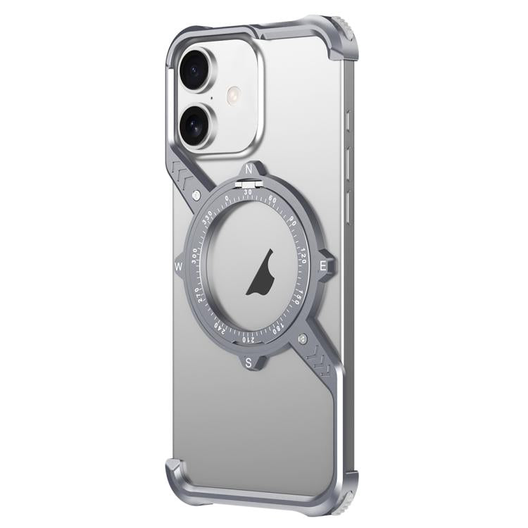 For iPhone 16 Plus S Shaped 360 Holder Airbag Frameless MagSafe Metal Phone Case(Space Gray) - free shipping - PMC TechLife - Order now!