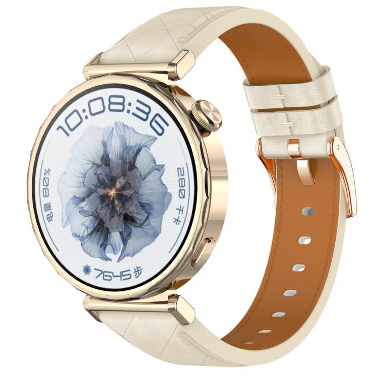 20mm Square Leather Rose Gold Buckle Watch Band(Apricot) - free shipping - PMc TechLife - Order now!