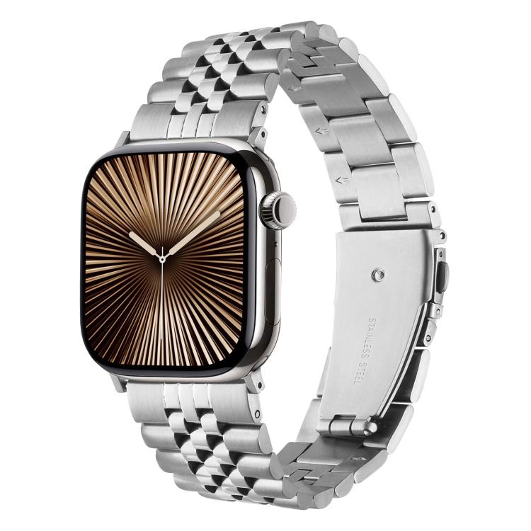 For Apple Watch 42mm / 41mm / 40mm / 38mm Quick Release Five-bead Metal Watch Band(Silver) - free shipping - PMC TechLife - Order now!