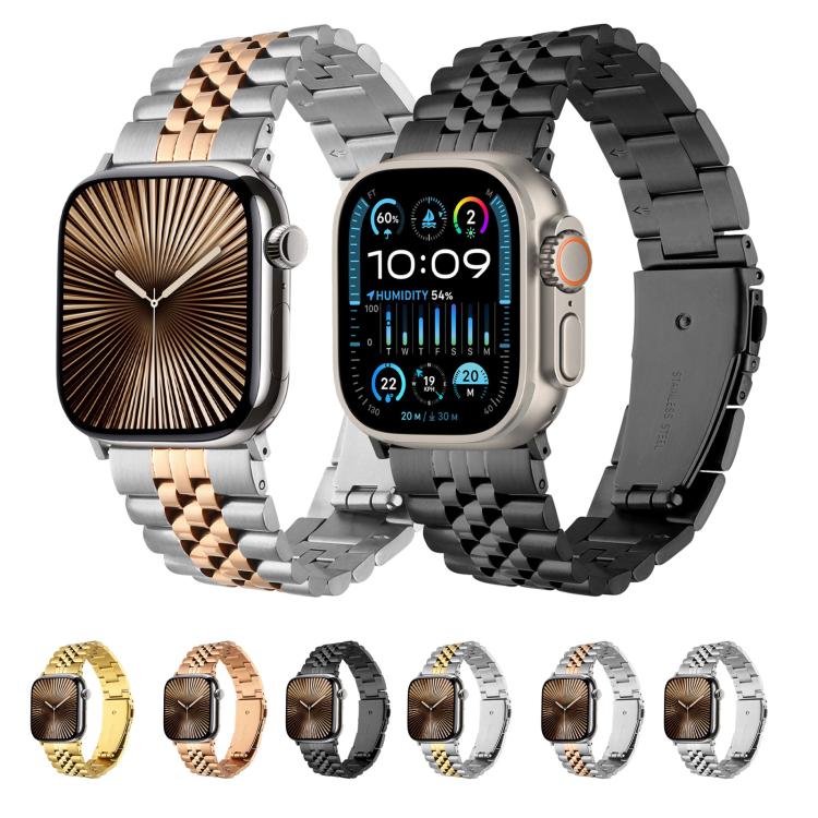 For Apple Watch 46mm / 49mm / 45mm / 44mm Quick Release Five-bead Metal Watch Band(Gold) - free shipping - PMC TechLife - Order now!