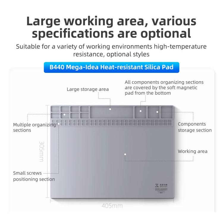 Mega-Idea B440 Desktop Insulation Heat-Resistant Silicone Pad - free shipping - PMC TechLife - Order now!