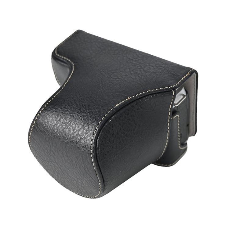 For FUJIFILM X-M5 Retro Litchi Texture Leather Full Body Camera Case Bag with Strap(Black) - free shipping - PMC TechLife - Order now!