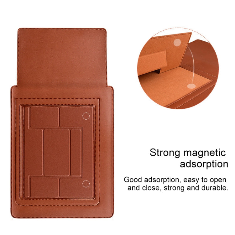 PU05 Sleeve Leather Case Carrying Bag with Small Storage Bag for 13.3 inch Laptop(Yellow) - free shipping - PMC Jewellery - Order now!