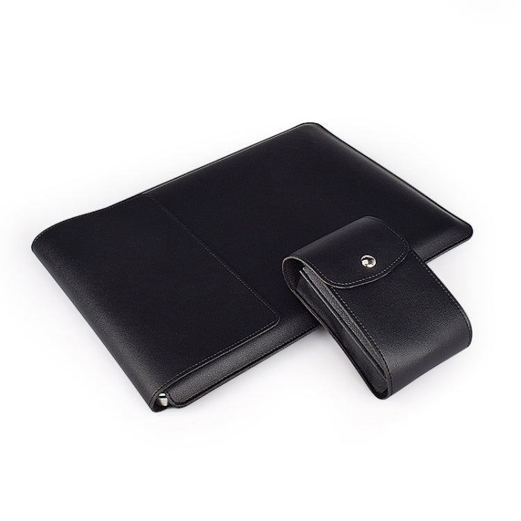 PU05 Sleeve Leather Case Carrying Bag with Small Storage Bag for 14.1 inch Laptop(Black) - 14.1 inch by PMC Jewellery | Online Shopping South Africa | PMC Jewellery | Buy Now Pay Later Mobicred