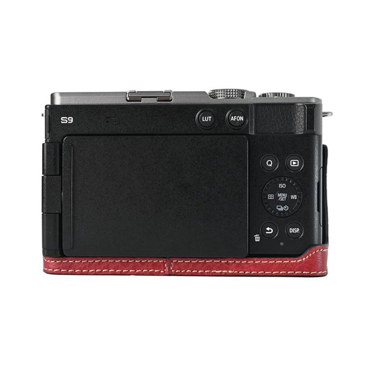 For Panasonic LUMIX S9 Litchi Texture PU Leather Camera Half Case Base(Wine Red) - free shipping - PMC TechLife - Order now!