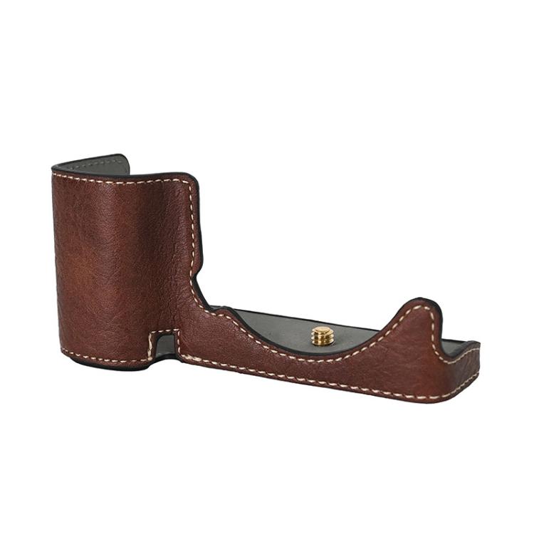 For Sony ZV-E10 Litchi Texture PU Leather Camera Half Case Base(Coffee) - free shipping - PMC TechLife - Order now!